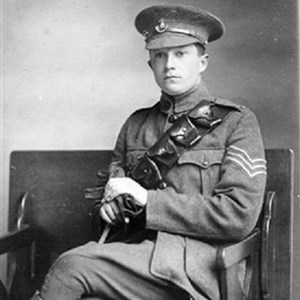 Sgt Harry Sheldon enlisted with the Sherwood Rangers Yeomanry and later transferred to the Sherwood Foresters. Seen here in SRY uniform c 1915