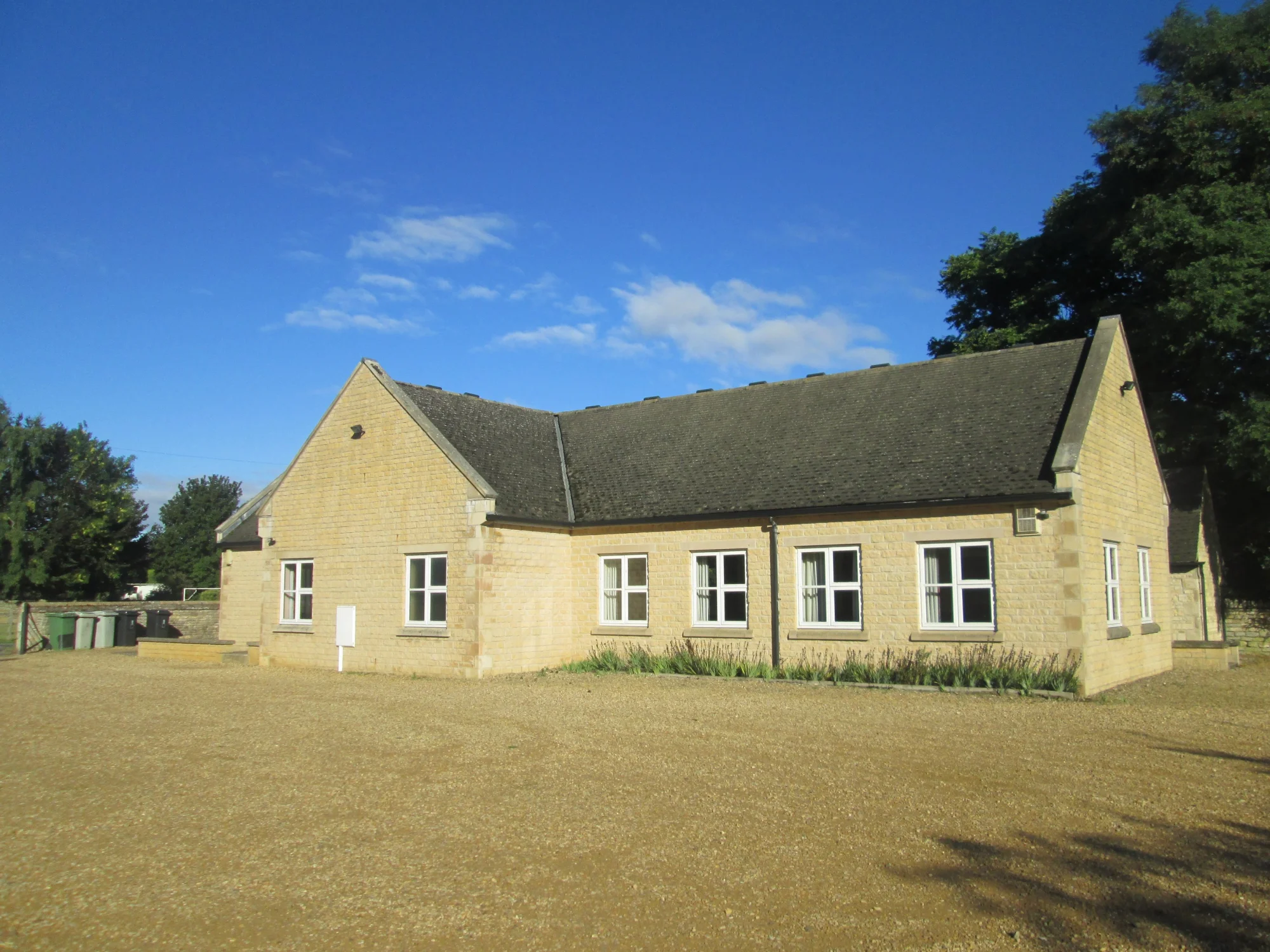 Hall view from the large car park space