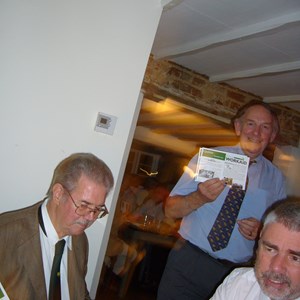 2014 Gatehangers' Dinner: Mike Caldwell, Bill Duperouzel (speaker from Workaid), Kelvin White