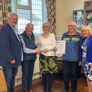 L/R | Cllr J Luckock, Chairman, Irton PC | NY Cllr D Jeffels | Mrs J & Mr M Stephenson (2025-26 Recipients) | Cllr L Wallis, Chairman, Seamer PC