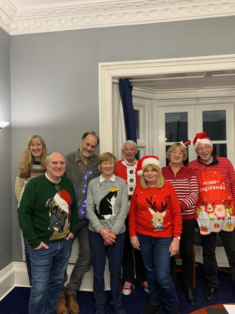 Left to right Helen Fisher - Secretary, Keith Woolford - Chair , Bruce Fisher, Sue Hughes, Roy Hughes, Fiona Griffin, Avril Adams, Mike Adams - Treasurer
