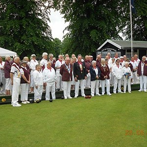 City of Wells & Somerset Executive - 28 May - City of Wells & Somerset Executive before the start of our 2nd Centenary Game. It is also The Centenary Season for Somerset County Bowls. The game resulted in a win for Somerset by 133 shots to 101.
