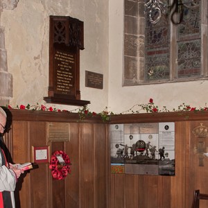 Bishop John Finney dedicating the plaque