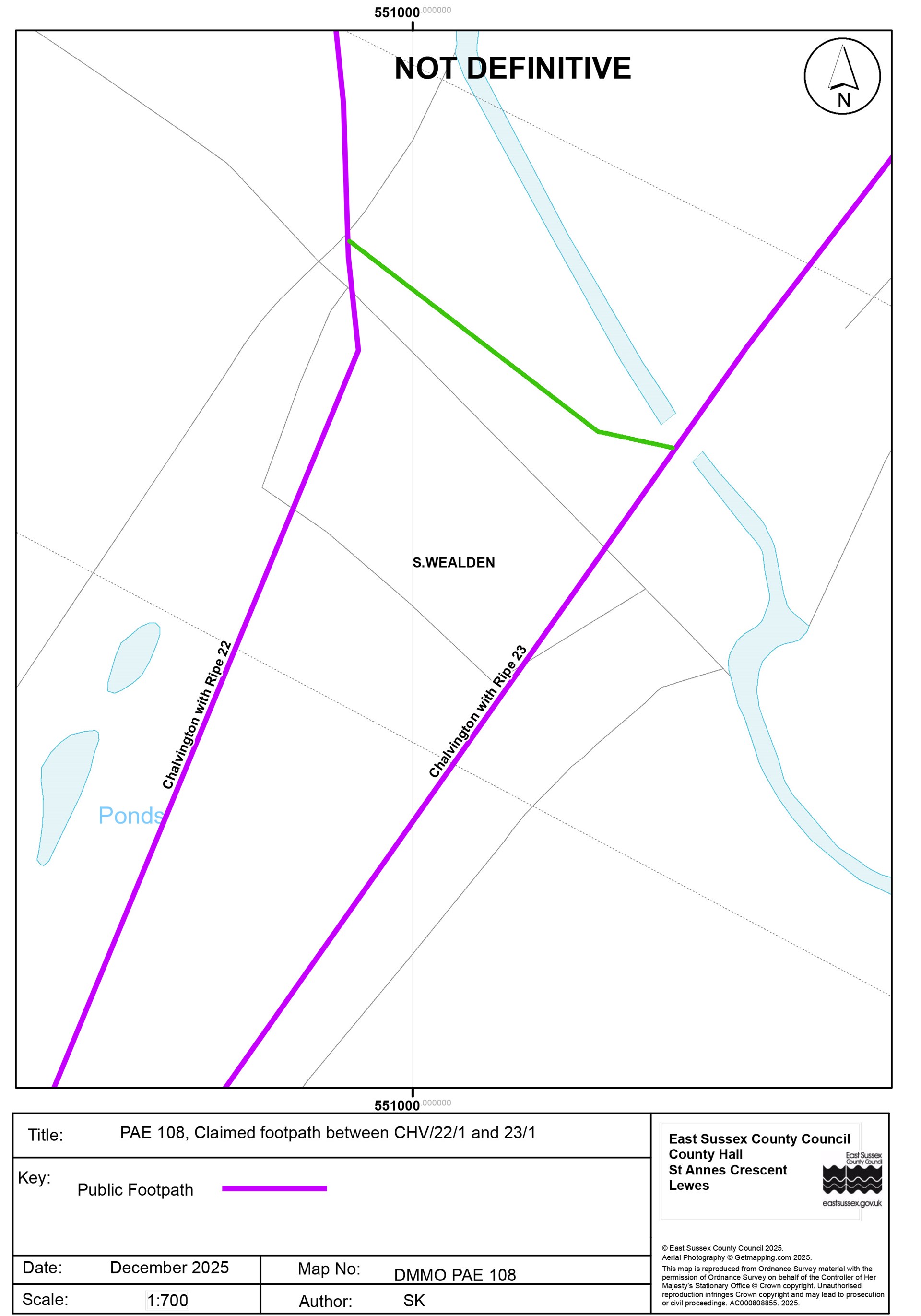Chalvington with Ripe Parish Council Claimed Footpath PAE108