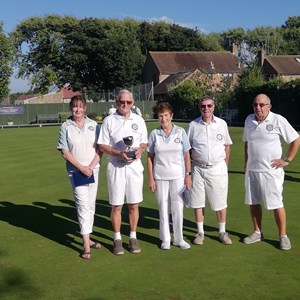 The Embassy Cup winning side - Pat Charlton, Colin Crane (Skip), Shirley Hamilton and Roy Whittington