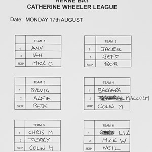 Boughton-Under-Blean Bowls Club Team selections