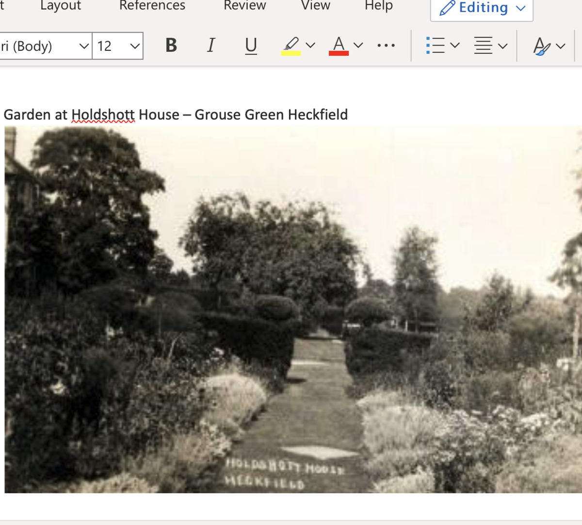 Holdshot House Garden