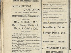 Notice in the Newark Advertiser Dec 9th 1914