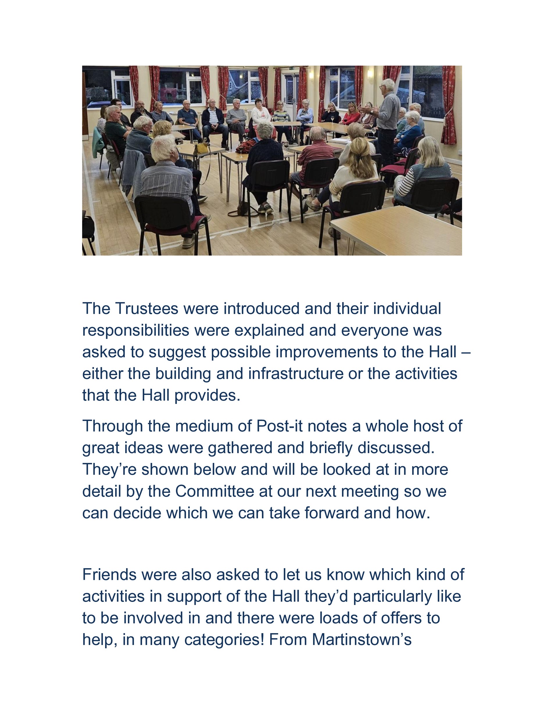 Martinstown Village Hall Friends of the Village Hall