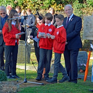 Pupils of Oakley CE Junior School reading their Remembrance poems