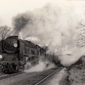 11.30 Waterloo - Weymouth (Diverted) approaching  Butts Junction (Alton) Farringdon line on right (Closed) 8.1.1961