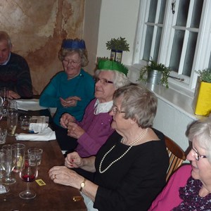 From front, Mary Nash, Jo Curtis, Joan Claridge, Carol Smith, Bob Smith