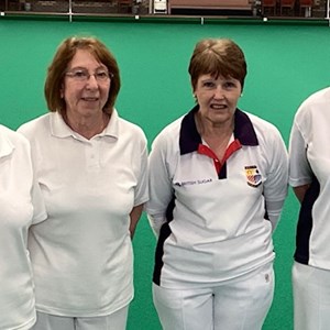 County Indoors Women's Pairs: Terri Handley, Val Du'Kett, Shirley Suffling and Chris Ford