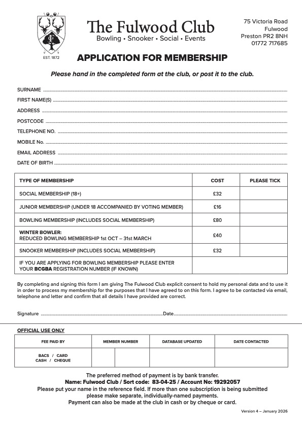 The Fulwood Club Membership