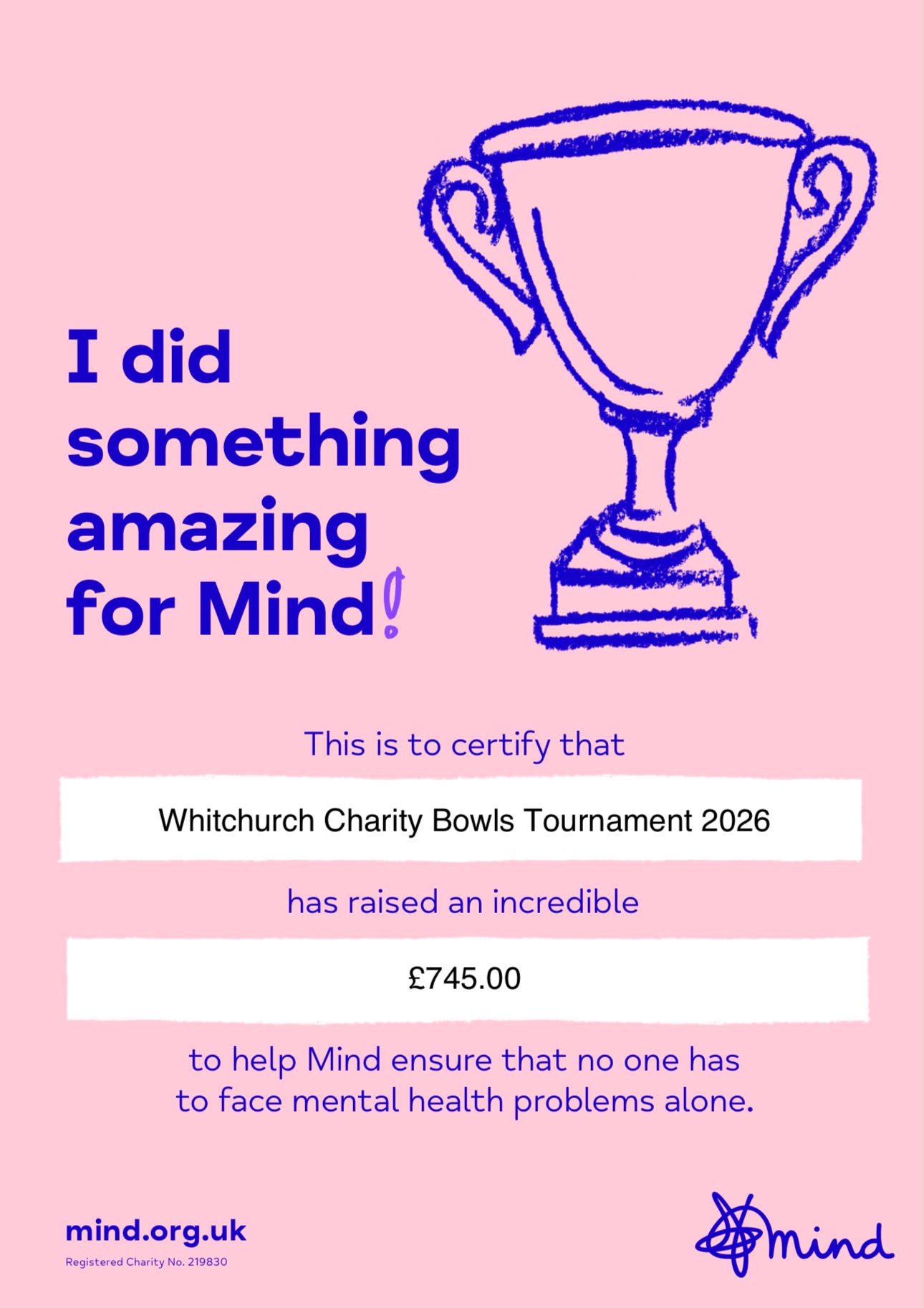 Whitchurch Bowling Club Hampshire Charity Day for MIND