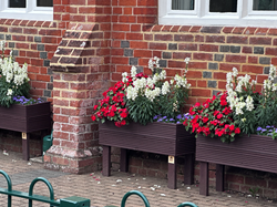 Planters blooming colour at St Leonard's Centre