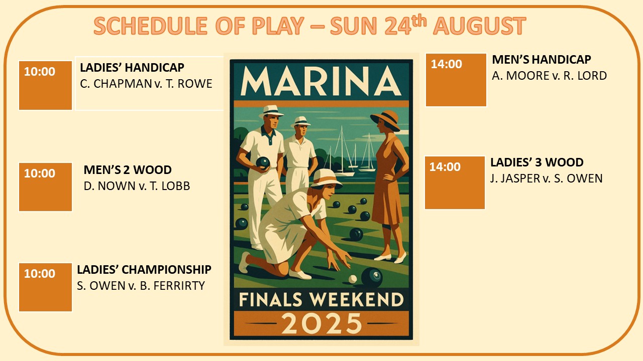 Marina Bowling Club Dawlish Finals Day Schedule