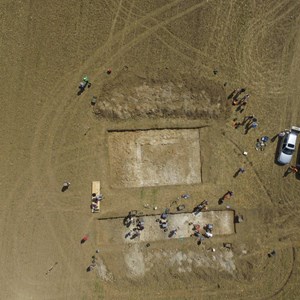 Aerial view of both trenches