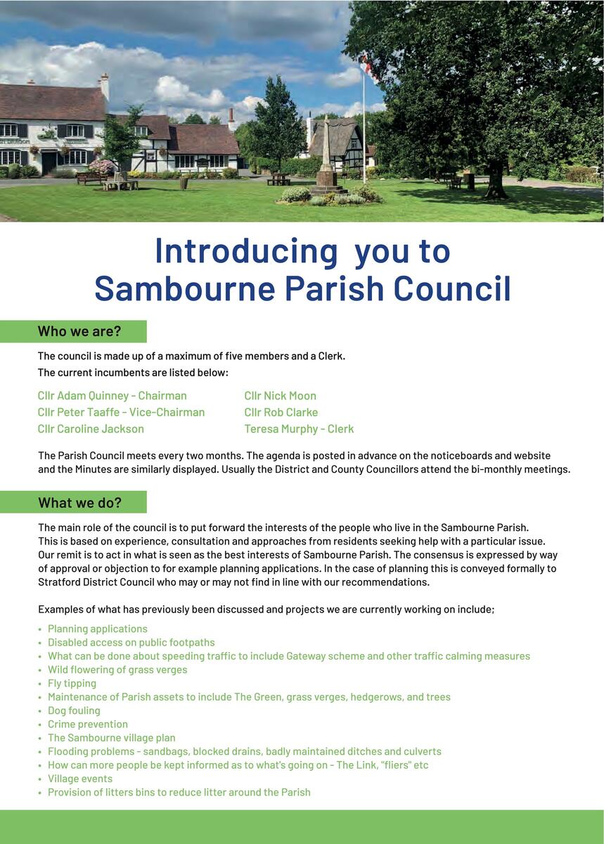 Sambourne Parish Council Home