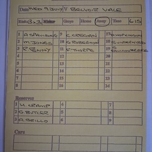 Wednesday 9th July Triples League