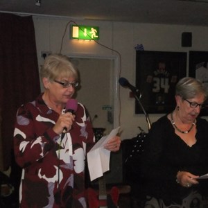 Chris Hatfield and Maureen Stainthorpe Smith prepare for club presentations