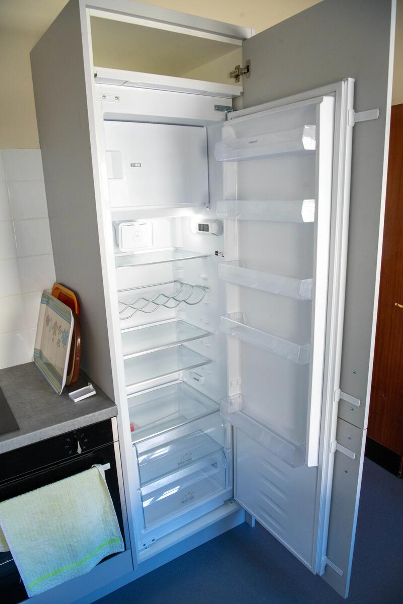 The kitchen has a large fridge available to hirers of the hall to use