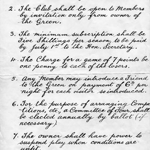 1913 Rules of Buckingham West End Private Bowling Club