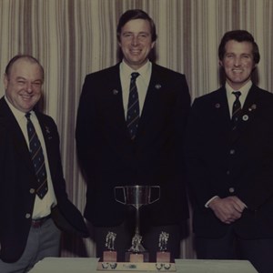 1983. Executive Triples Winners. David Allen, Les Johnson, Malc Mattinson.