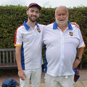 Mens Handicap Winner Keith Carter (right)  Runner up Sam Feist (left)