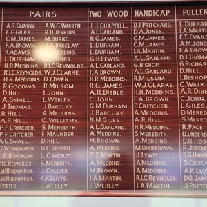 Dinas Powys Bowling Club Honours Boards