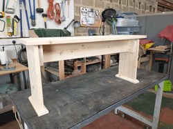 The bench assembled