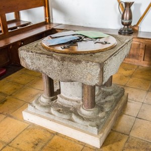 The Purbeck marble font