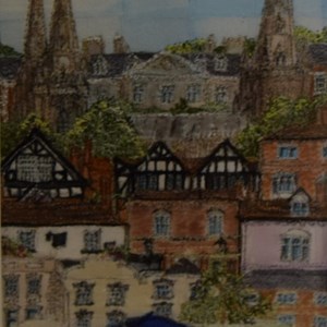 'Images of Lichfield IV' Silk and Stitch by Claire M Turner