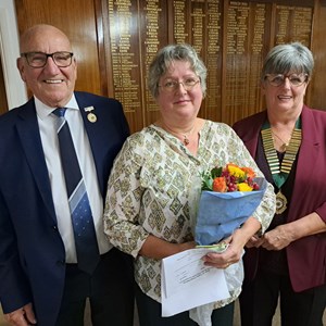 Presentation to Competitions Secretary, Pat