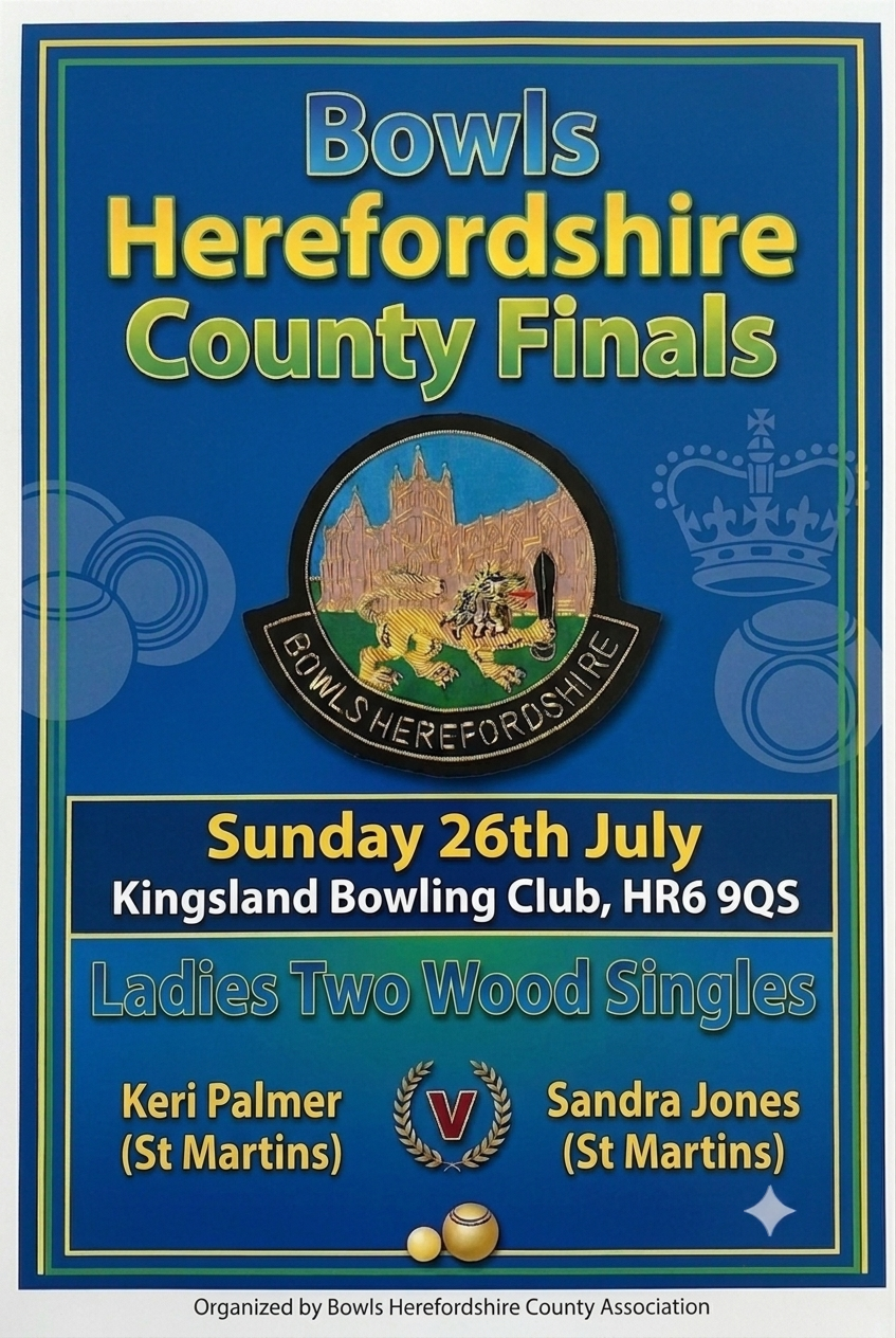 Bowls Herefordshire Ladies County 2 Wood Singles