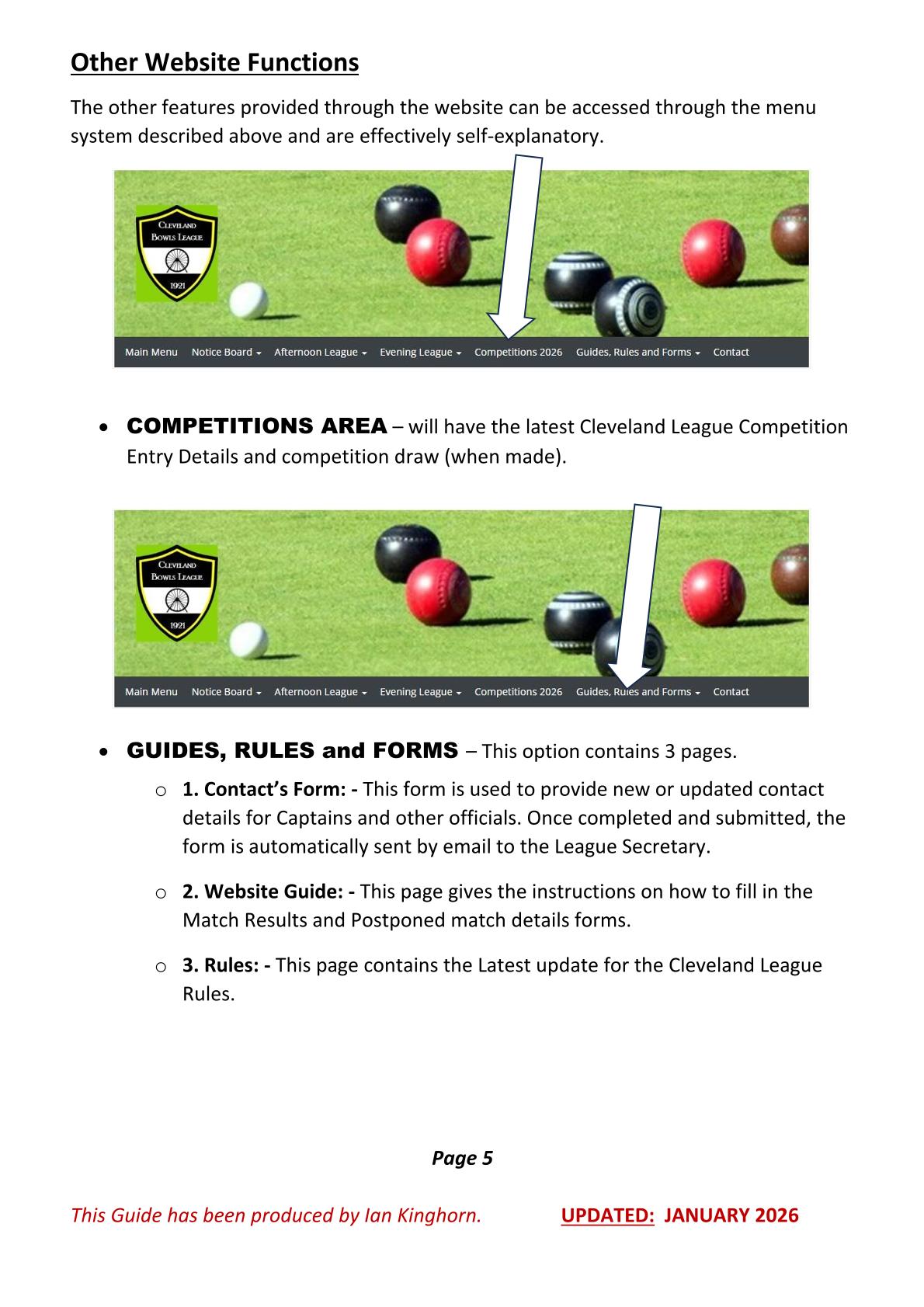 CLEVELAND BOWLS LEAGUE 1921 Website Guide 2026