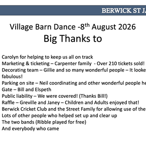 Berwick St James Parish Village Meeting - Thursday 22 October 26