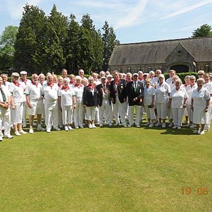 City of Wells & Somerset Patrons - 19 May - City of Wells & Somerset Patrons before the start of our first Centenary Game. The game resulted in a win for the Patrons by 134 shots to 78.