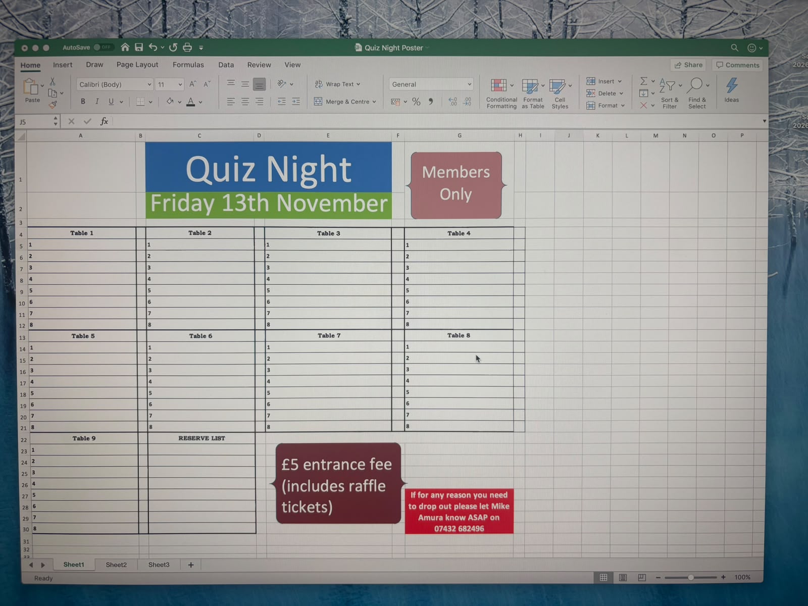 Next Quiz up for November