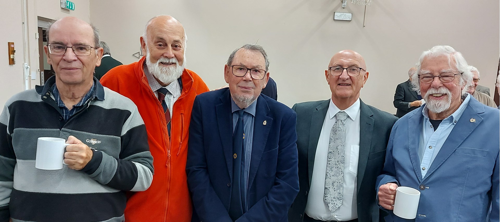 Tea Break L-R: Ian Dodds, Rick Purnell, Speaker Dr. Roger Avery, Chris Inch and David Jeffery