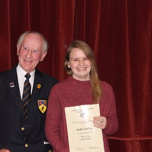 President John Newland with Berry Cup runner up Jodie Gosling