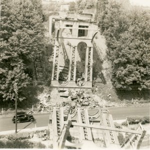 West Meon Viaduct being demolished for scrap.