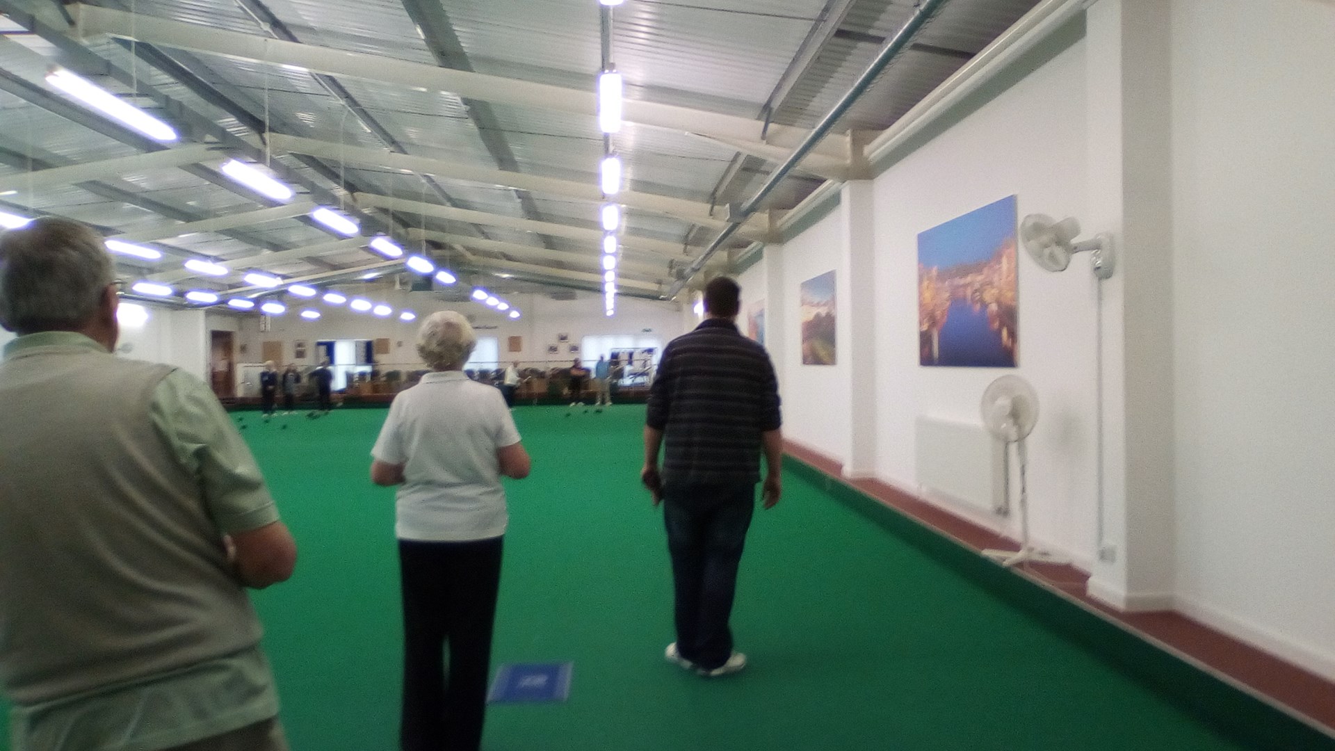 We played "long mat" bowls for a couple of hours...