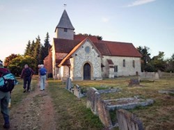 The group went up to take a look at St Mary the Virgin parish church . . . ©PT