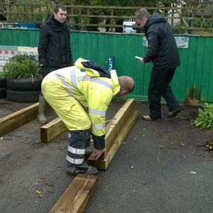 Creating raised beds for local school