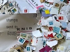 1.5 lb of our used stamps sent to RNIB