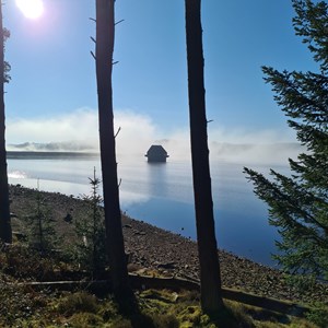 Kielder Water looking towards the dam