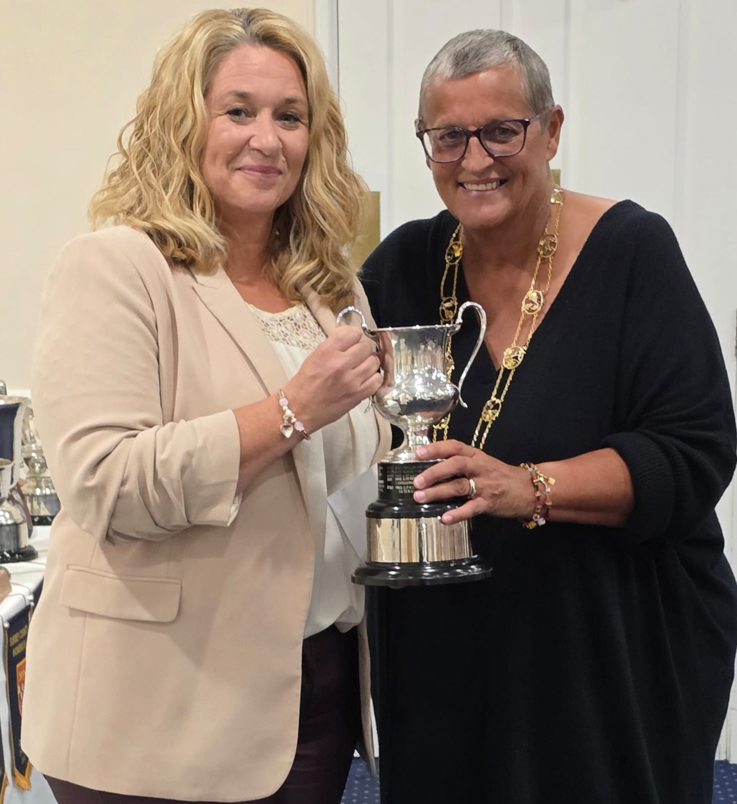 26th Oct 2024 - Congratulations to Sara who received her finalists trophy for the Surrey Women's Unbadged Singles at the SCWBA Presentation Dinner