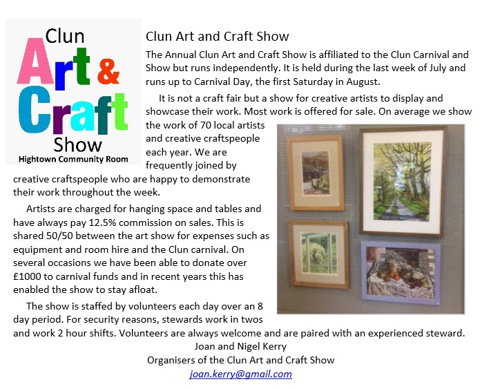 Clun Town Council with Chapel Lawn Clun Art & Craft Show