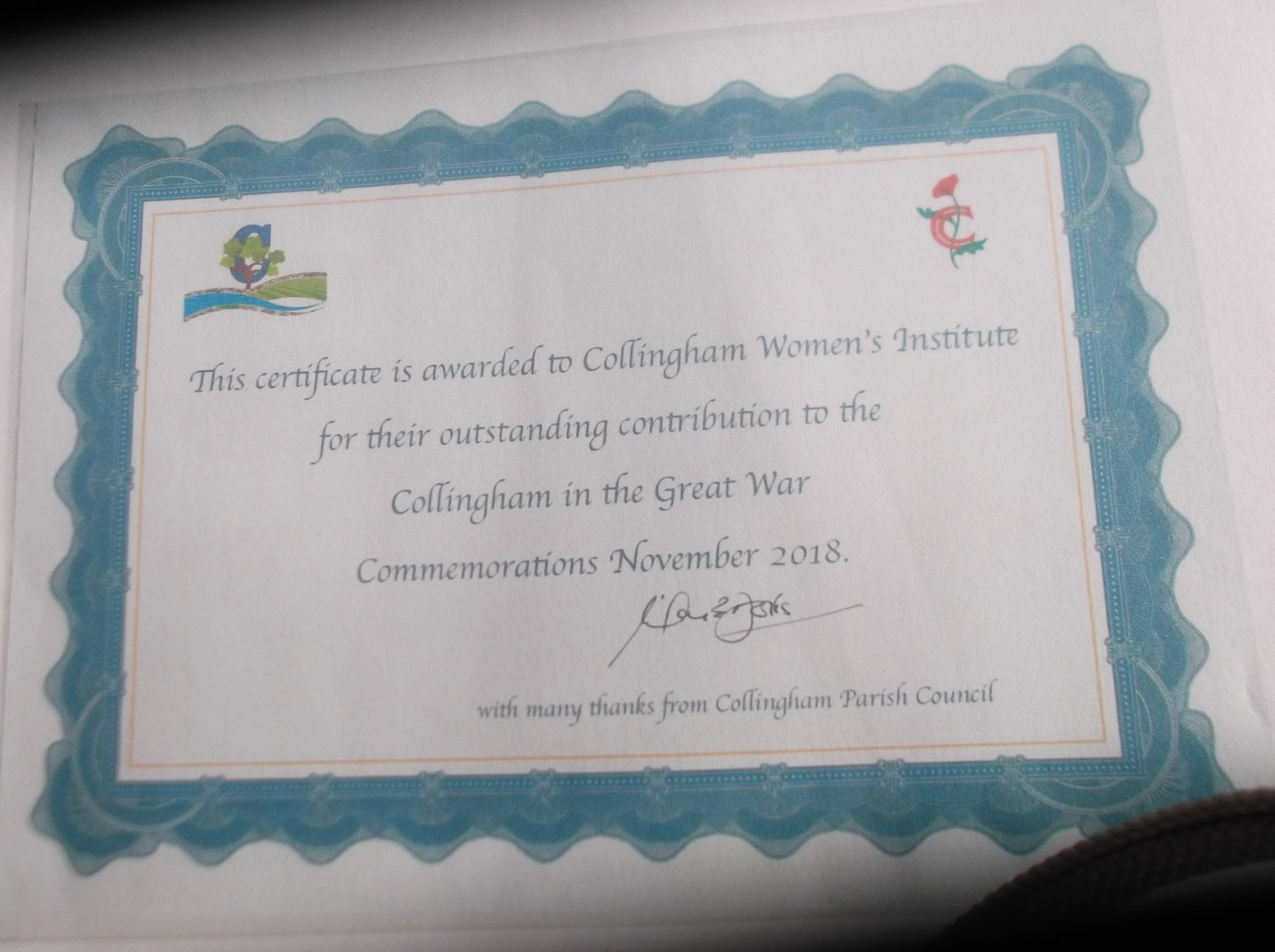 Collingham Womens Institute Collingham - Great War commemoration